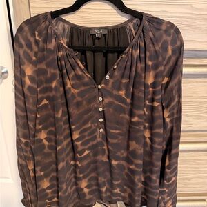 Rails Black and Brown Patterned Blouse